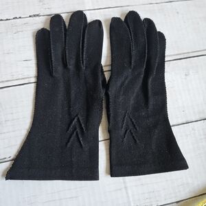 Vintage‎ Hansen Nylon Black Gloves Size 7